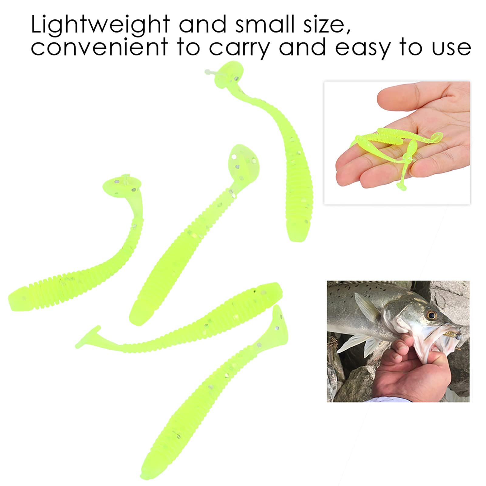 Akozon soft lures with T-tail design for lifelike underwater movement
