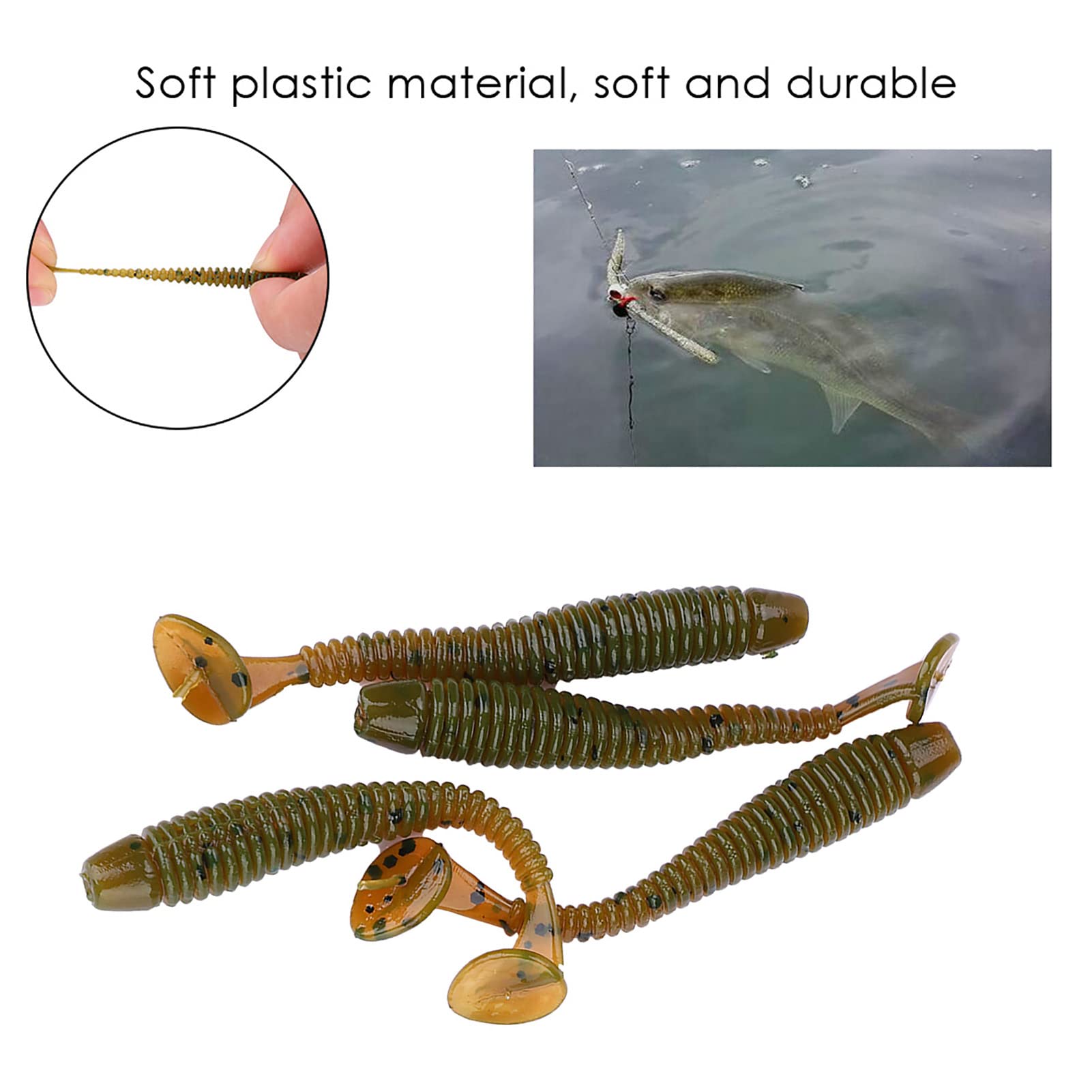 Akozon soft plastic lure delivers lifelike swimming action enticing curious fish