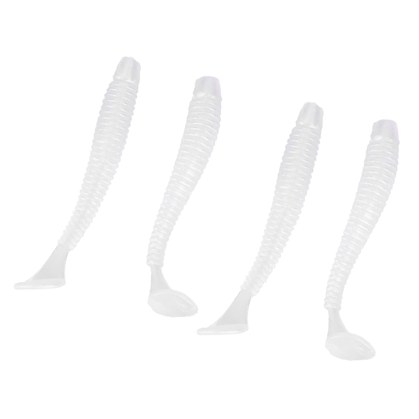Akozon pearl-white T-tail lure with reflective sheen for natural presentation