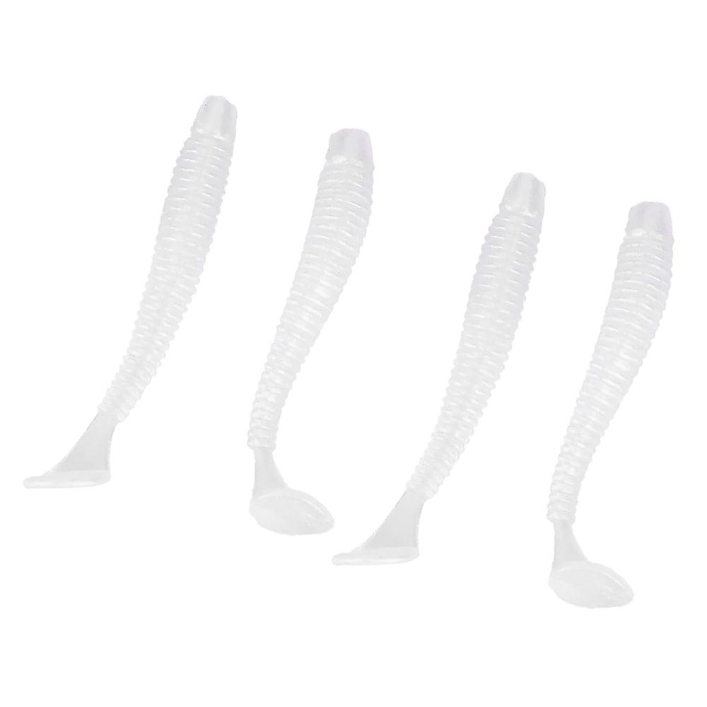 Akozon pearl-white T-tail lure with reflective sheen for natural presentation