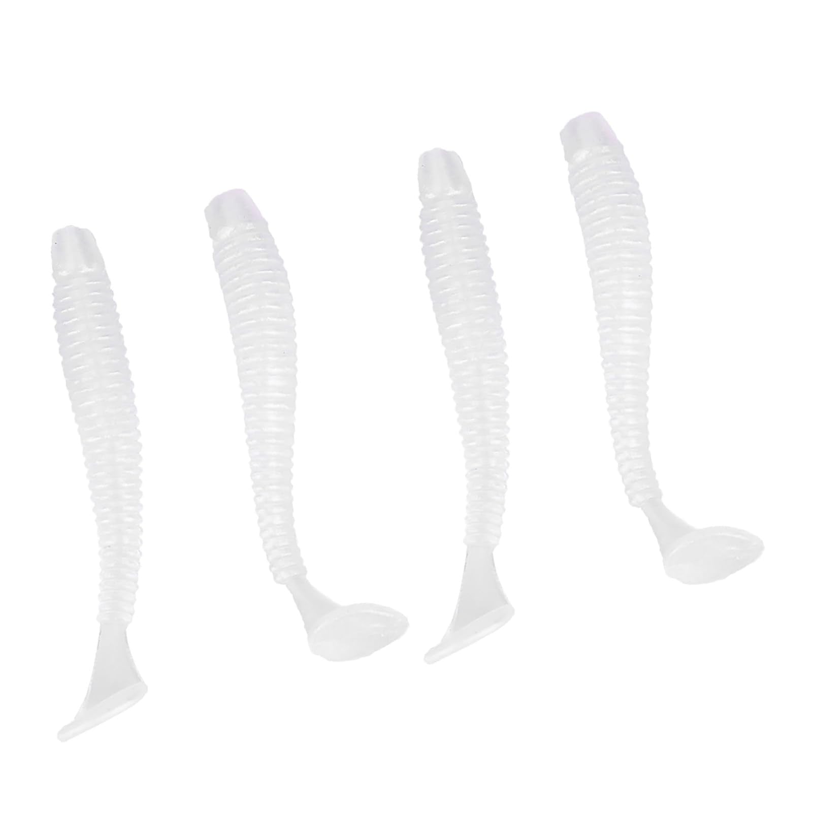 Akozon T-tail soft lure in white with lifelike action to entice bites