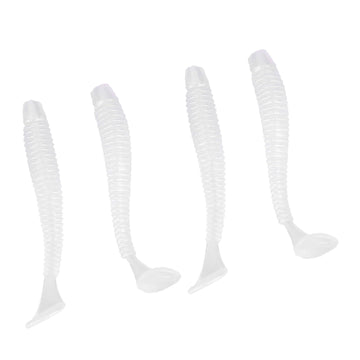 Akozon T-tail soft lure in white with lifelike action to entice bites