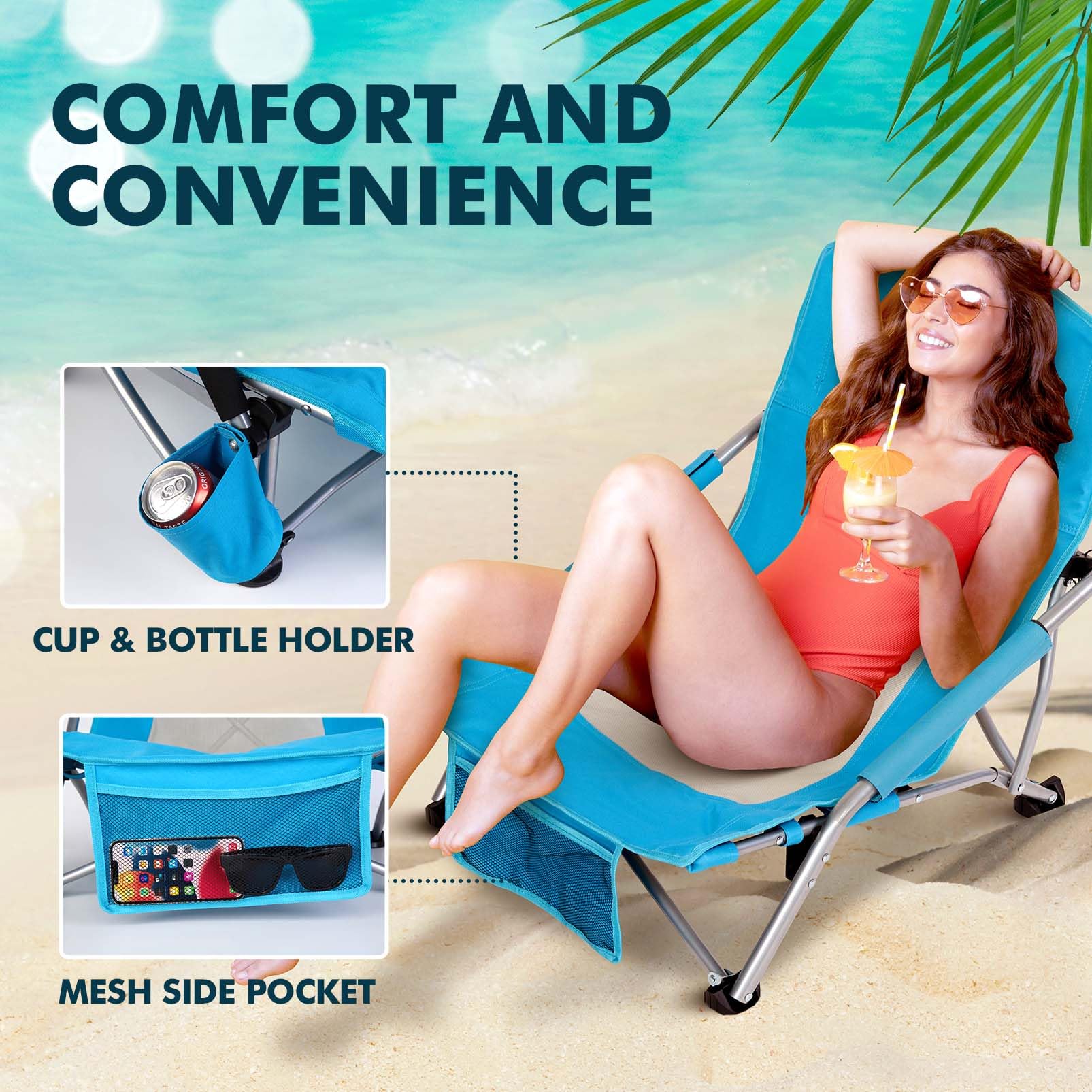 AKSOUL chair with cup holder and front pocket