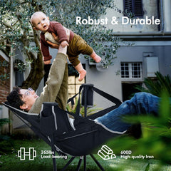 AKSOUL hammock chair foldable design for easy transport.