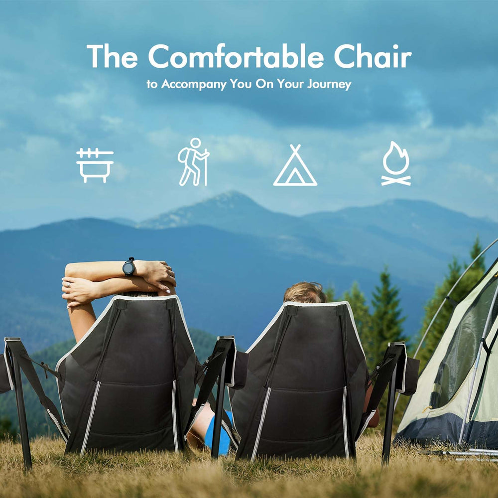 AKSOUL hammock chair in use at backyard or campsite.