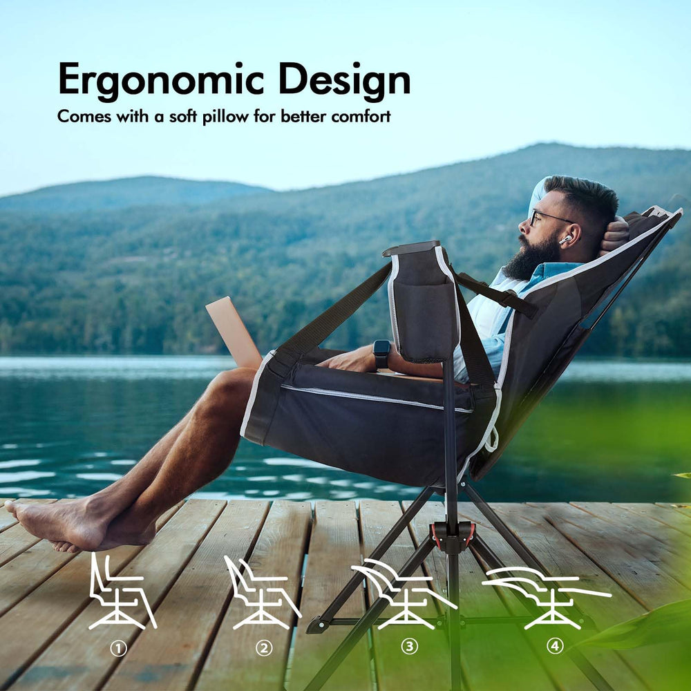 AKSOUL hammock chair pillow headrest provides extra neck support.
