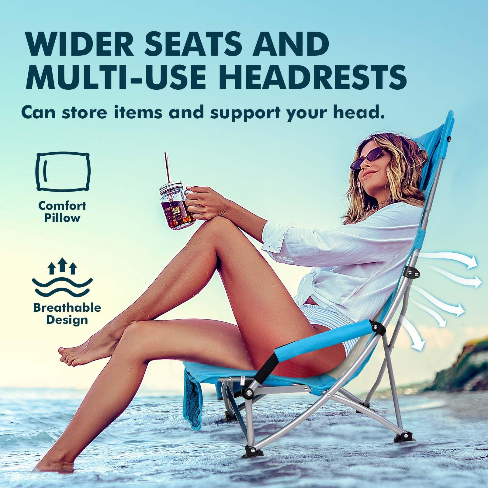 AKSOUL portable and compact chair folds for easy transport to parks.