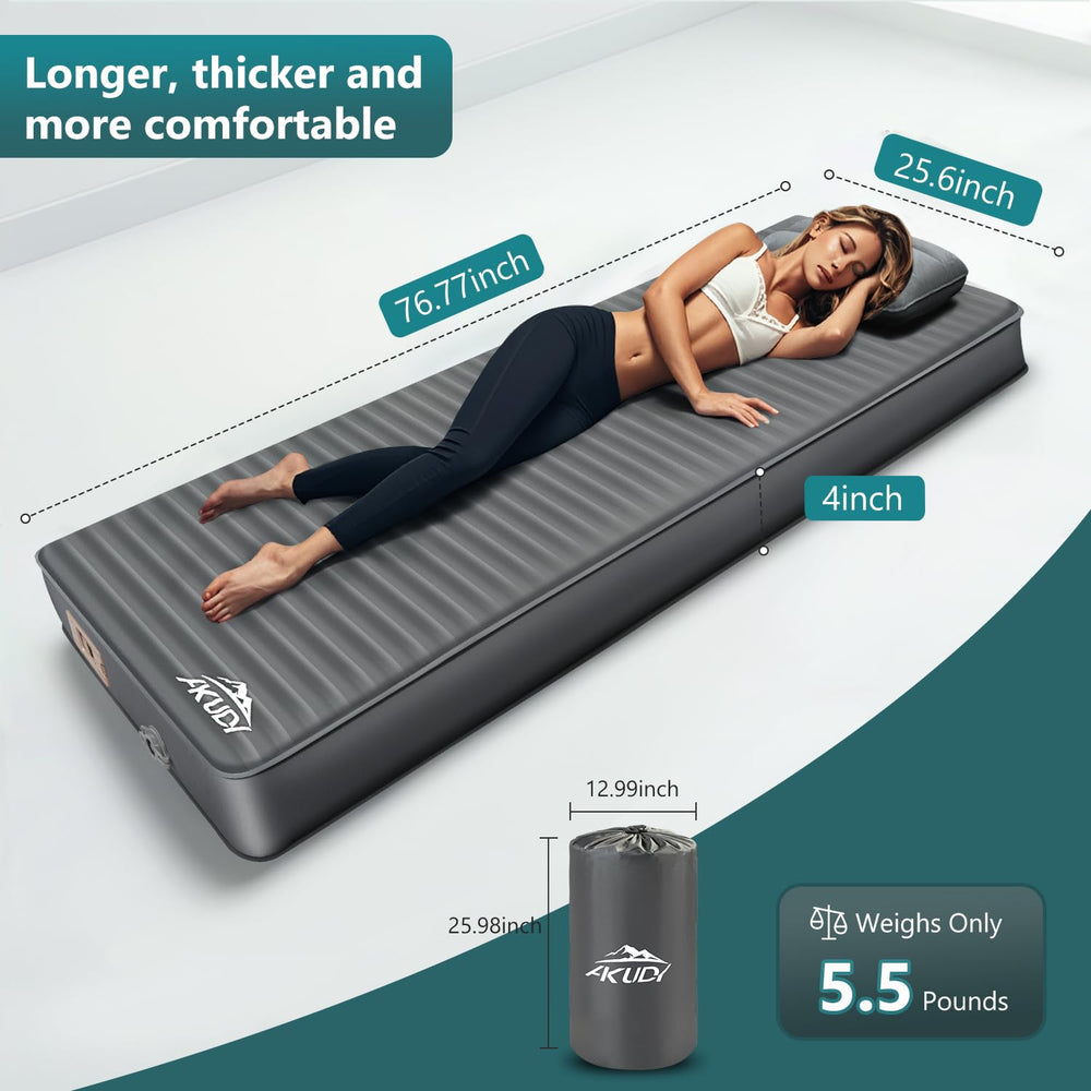 AKUDY 4-inch memory foam camping pad delivers plush support for restful nights