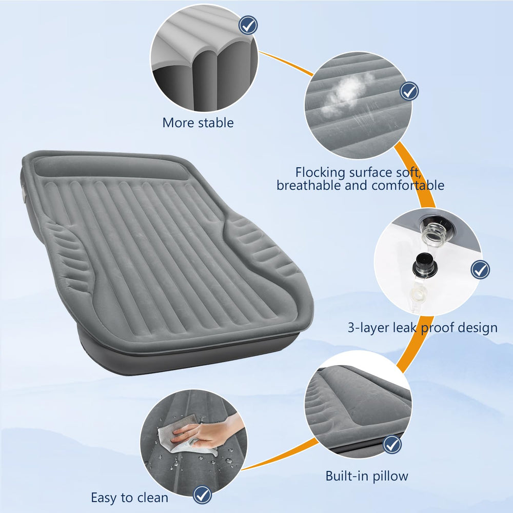 AKUDY SUV air mattress wings fit around wheel arches.