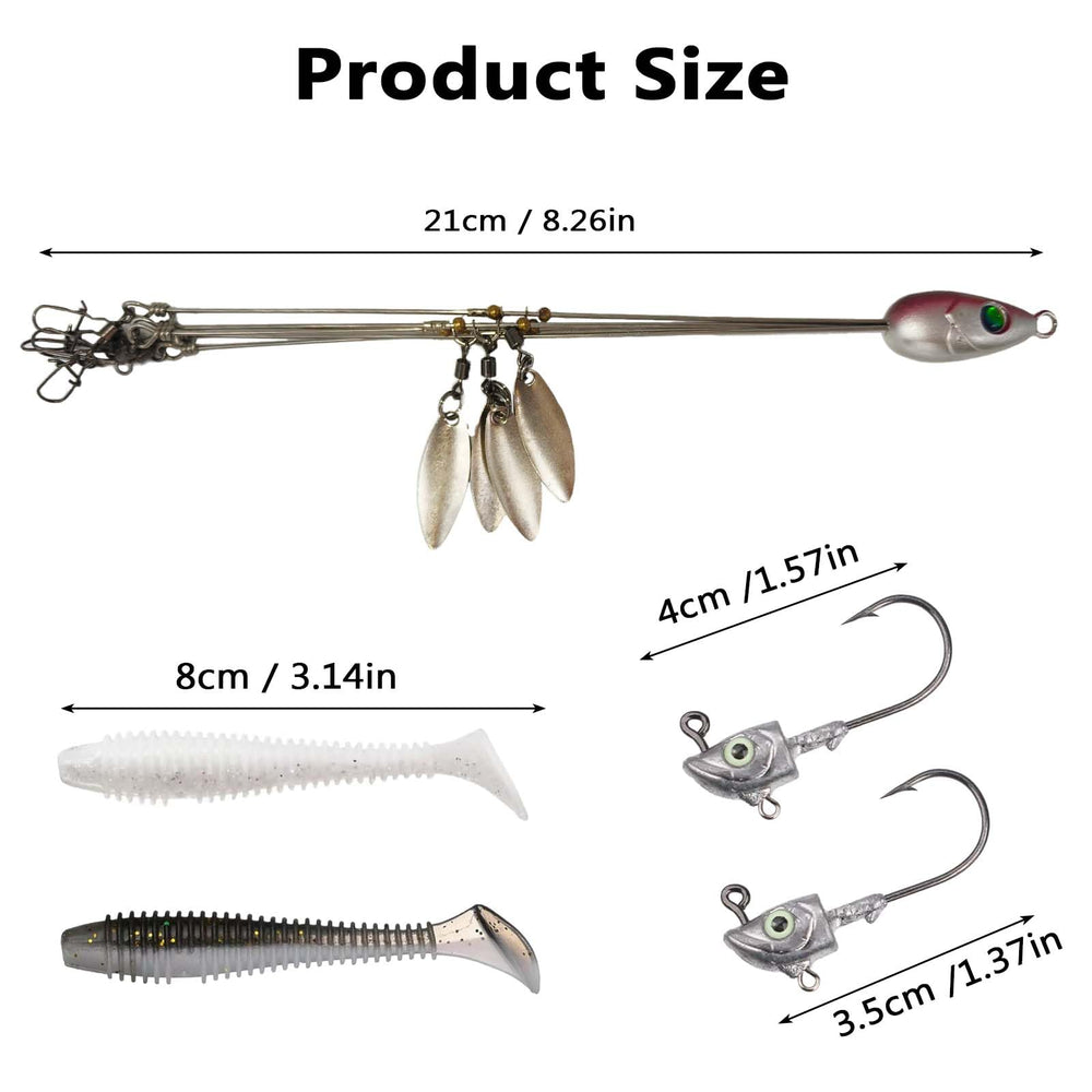 Close-up of Alabama rig lures kit detail 1