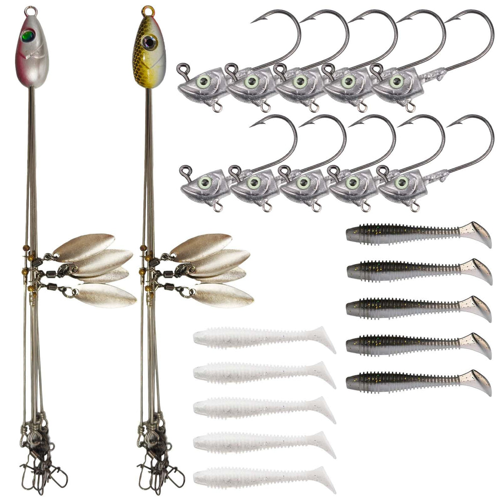 Main image of 2-pack Alabama rig lures kit with 10 jig heads