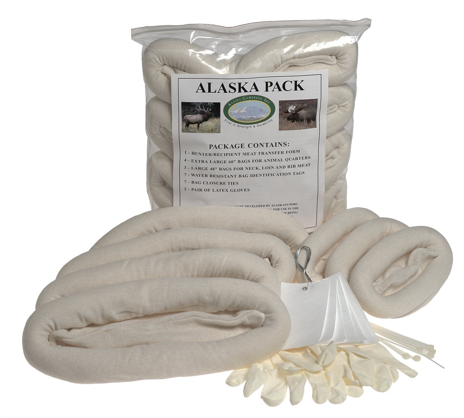 Alaska Game Bags moose elk tags and ties for field-ready meat care