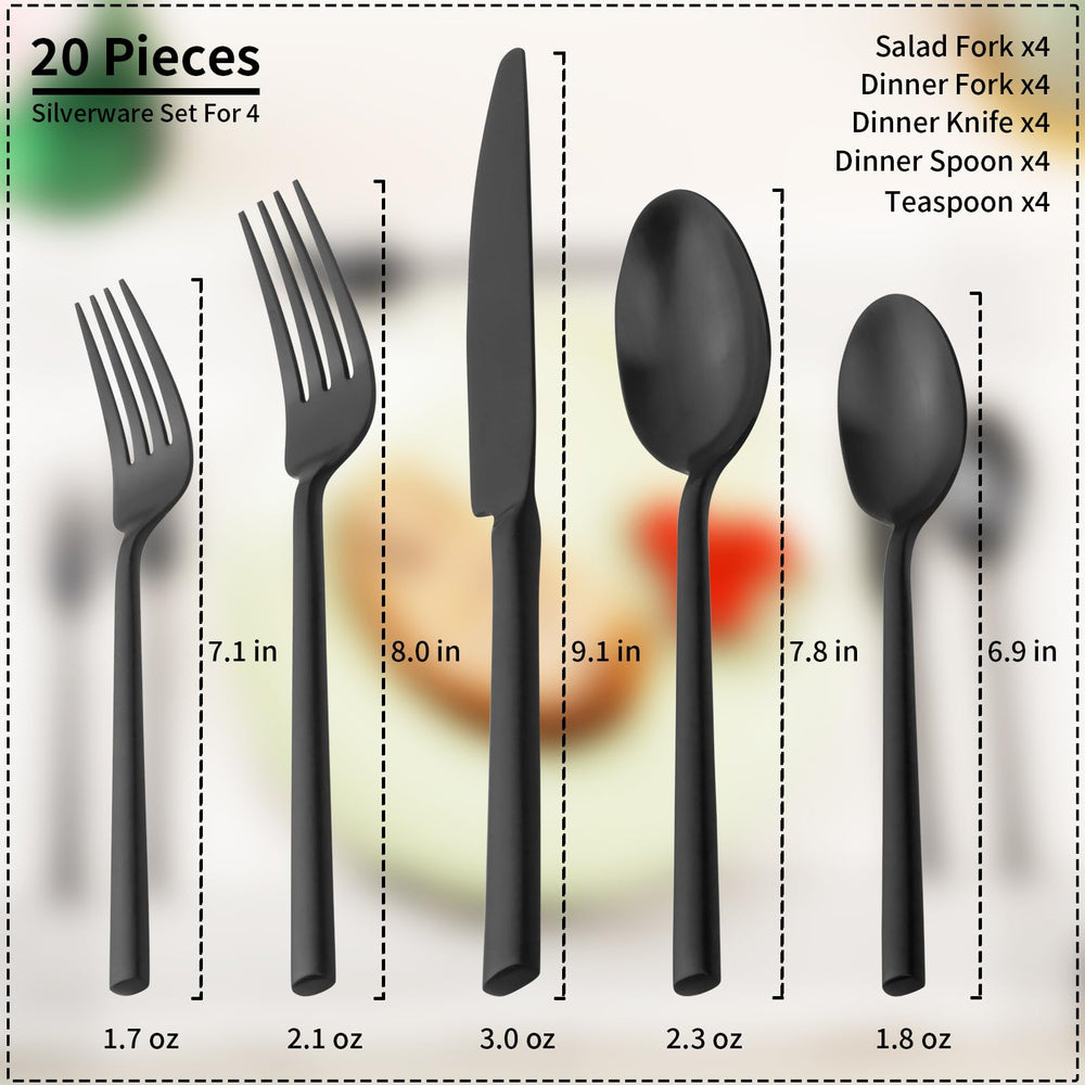 Alata Potter Black forged stainless steel 18/0 construction with clean lines