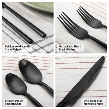 Alata Potter Black round-handle modern design emphasizes elegant dinnerware style