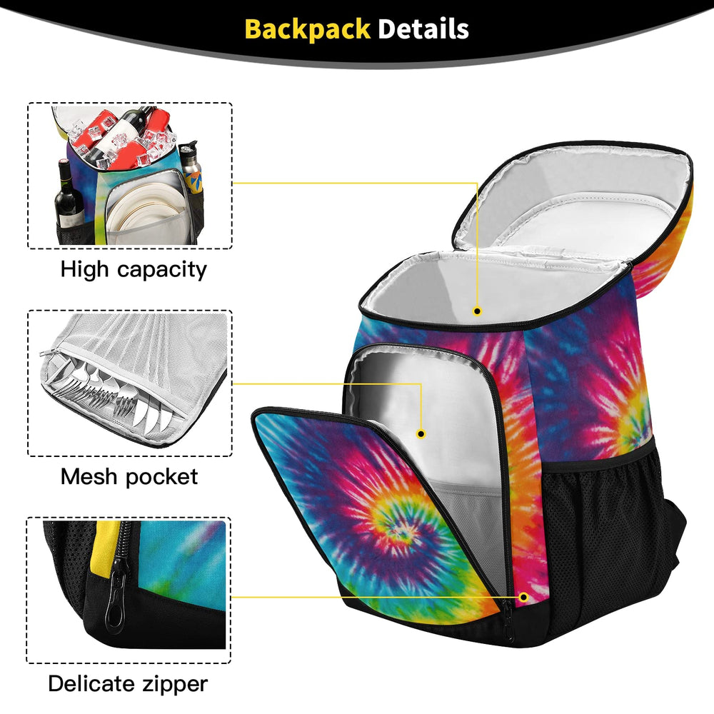 ALAZA striped cooler backpack compartments for organized storage