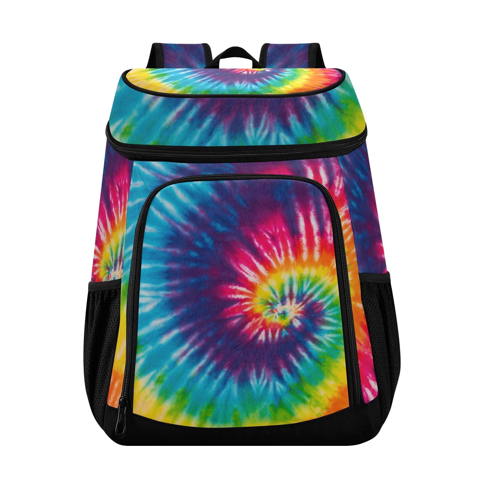 ALAZA abstract swirl rainbow backpack front view for picnics and outdoor use