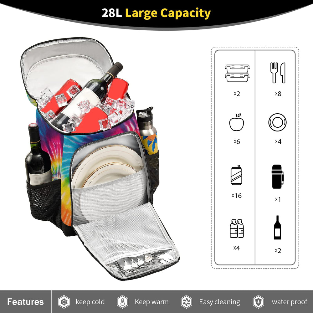 ALAZA rainbow backpack side pocket for bottles or utensils