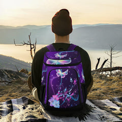 Alaza butterfly purple cooler backpack insulated liner keeps beverages cold.