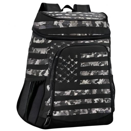 ALAZA camouflage cooler backpack waterproof exterior material for easy cleaning.
