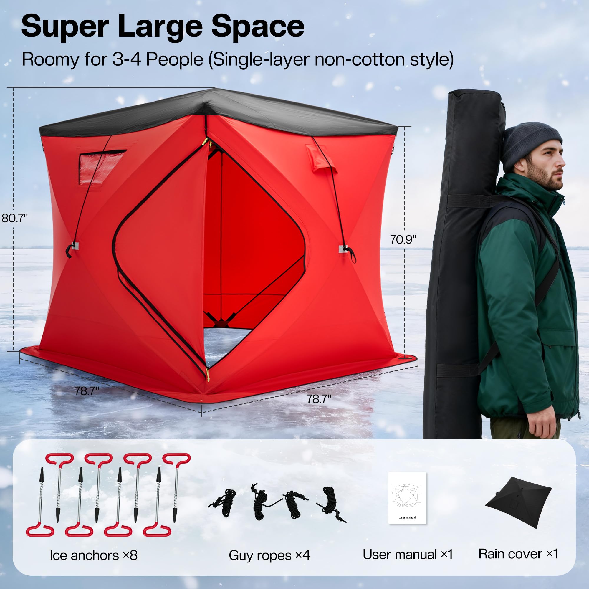 Albott quick pop-up assembly saves setup time for quick fishing sessions.