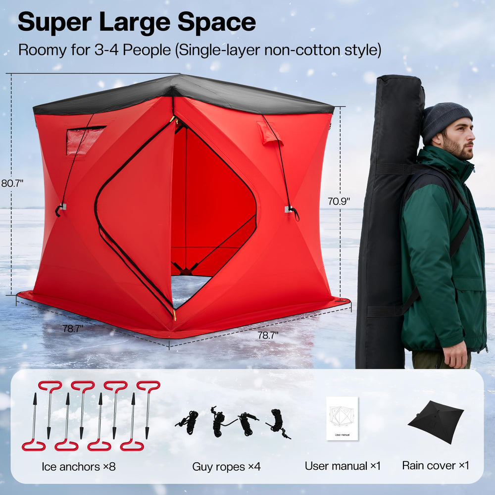 Albott quick pop-up assembly saves setup time for quick fishing sessions.