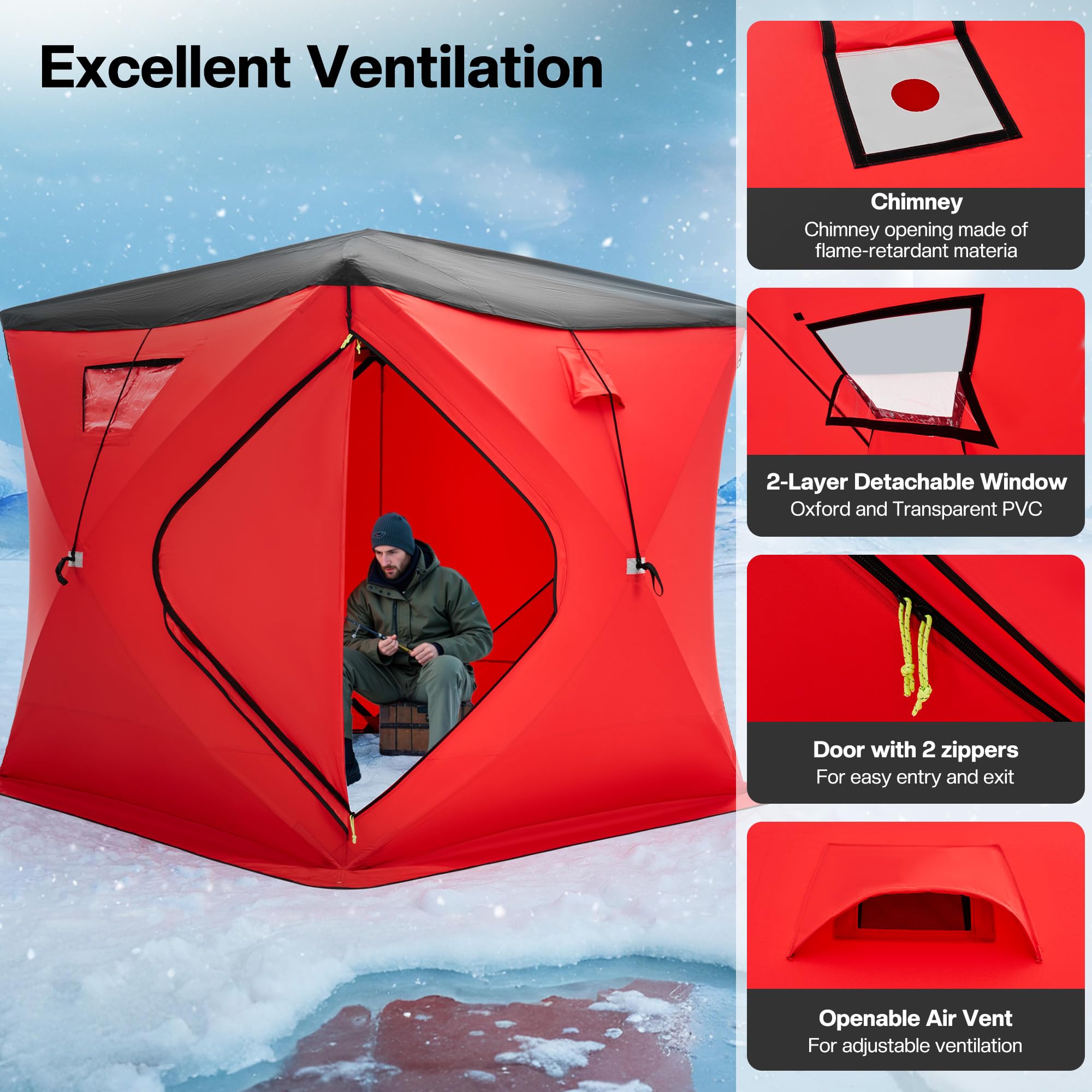 Albott reinforced seams and rainproof zipper ensure durability during heavy snow and rain.