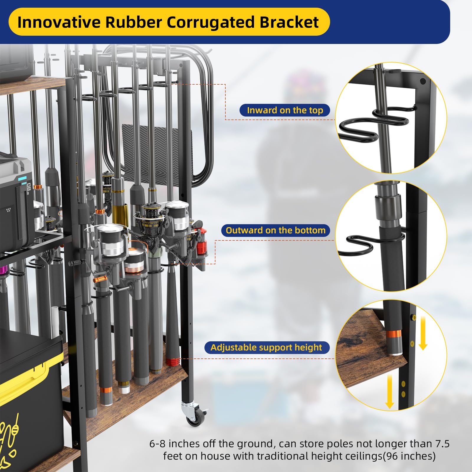 Shelves supporting up to 100 pounds each