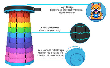 ALEVMOOM folding stool height-adjustable feature enables comfortable seating at various counters.