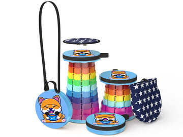 ALEVMOOM folding stool with non-slip base provides safe seating anywhere.
