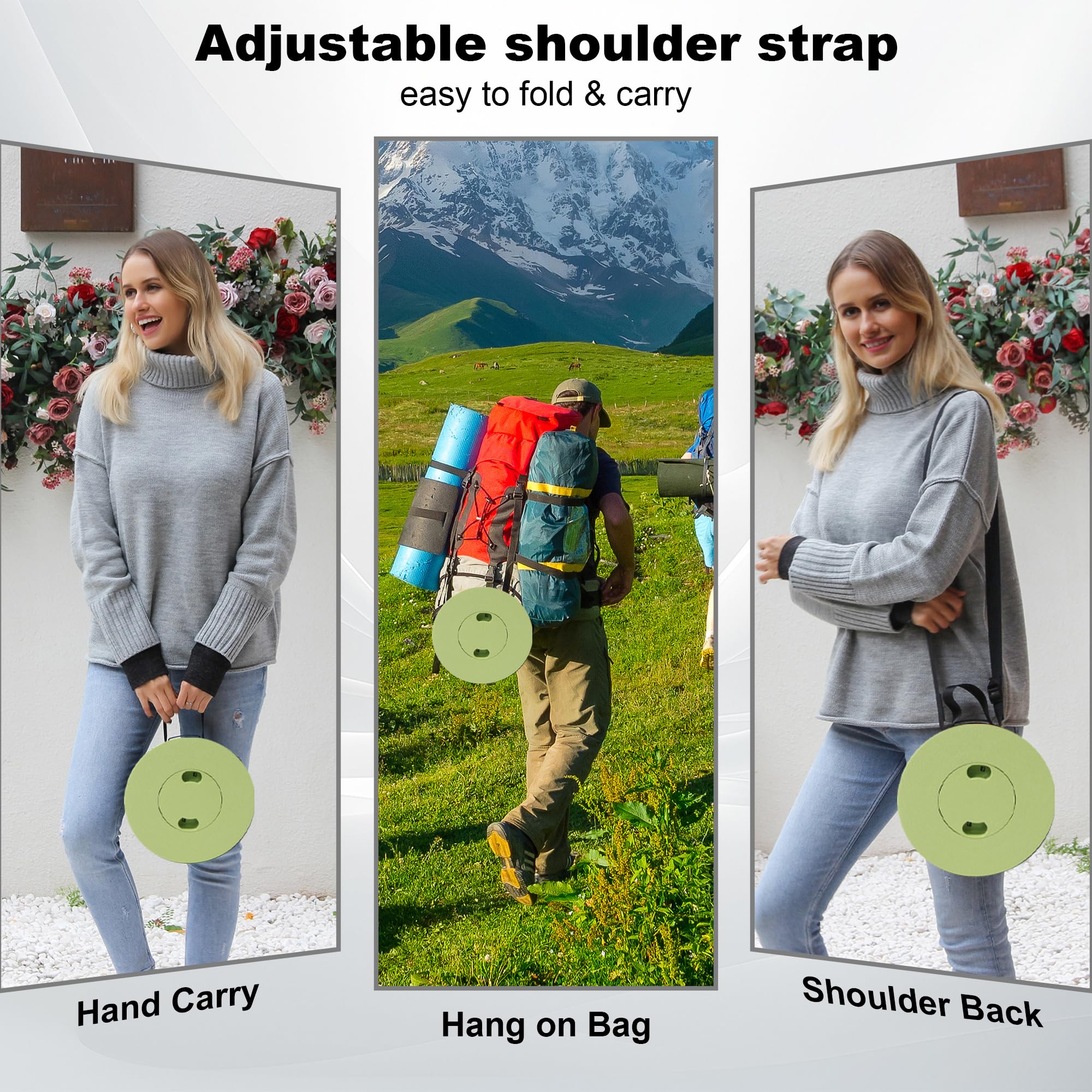 ALEVMOOM lightweight design with strap for easy carrying.