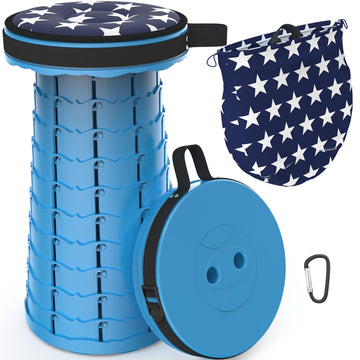 ALEVMOOM portable telescoping stool with cushion offers quick seating for camping or outdoor events
