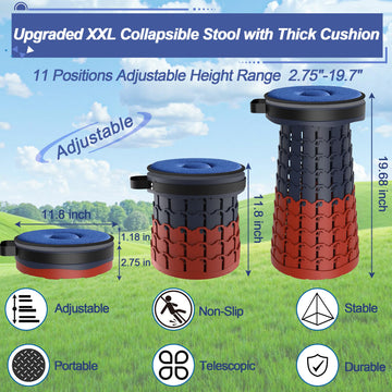 ALEVMOOM height adjustable 19.7 inch stool demonstrates versatile height options.
