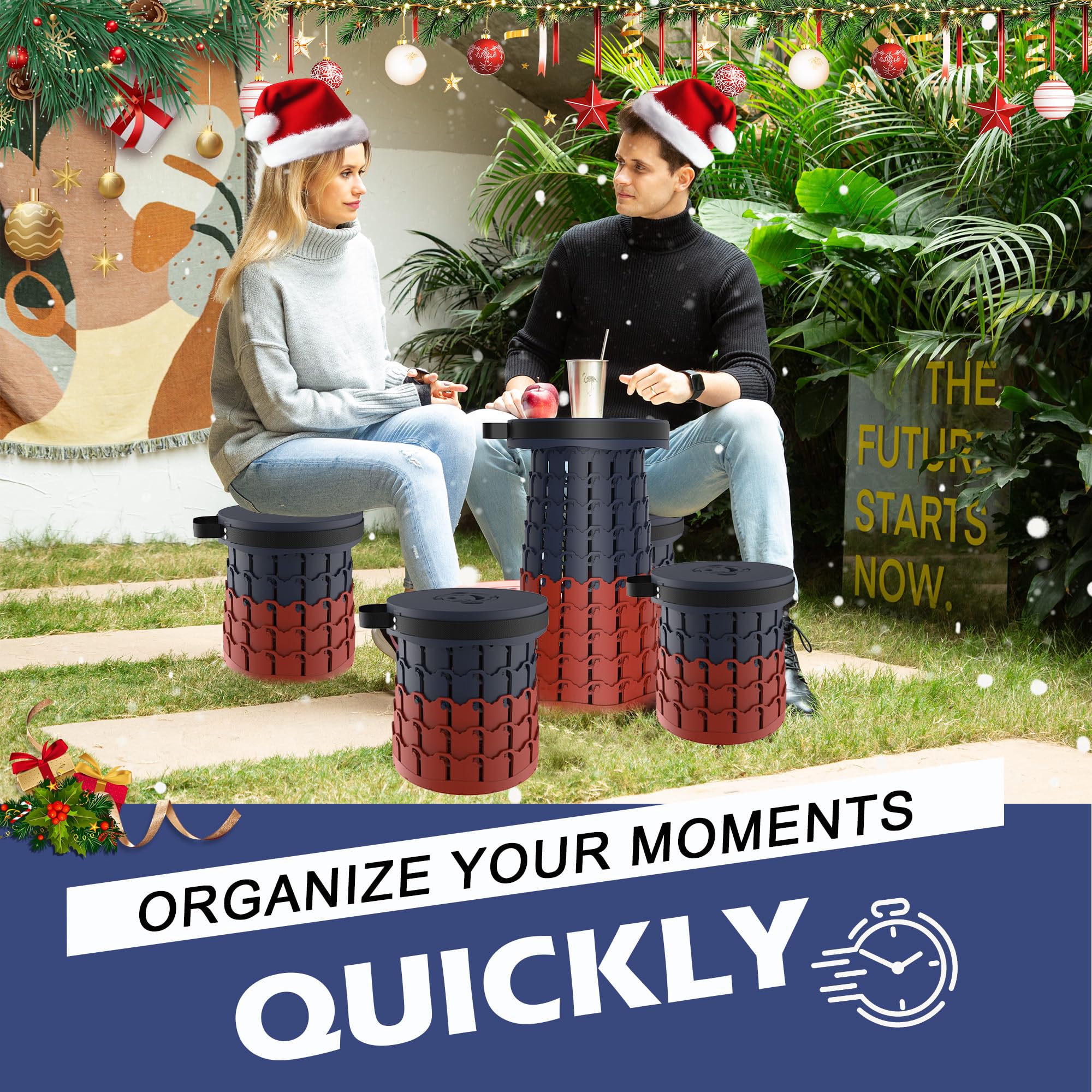 ALEVMOOM stool with wide 11.8 inch seat for camping comfort.