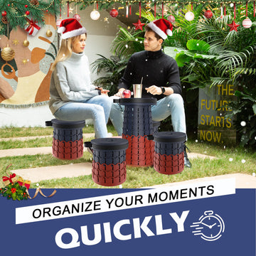 ALEVMOOM stool with wide 11.8 inch seat for camping comfort.