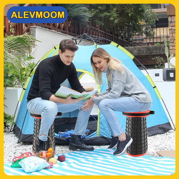 ALEVMOOM 18-1-inch XL portable stool carried outdoors demonstrates portability.