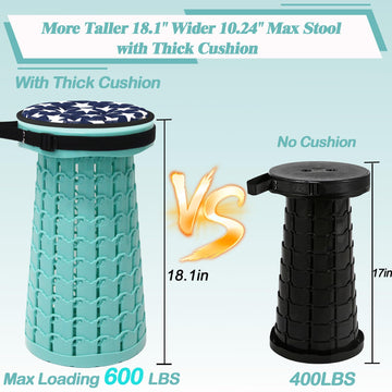 ALEVMOOM thick cushion provides comfortable seating on outdoor adventures.