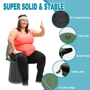 ALEVMOOM XXL portable toilet collapsible design saves space in bags and trunks