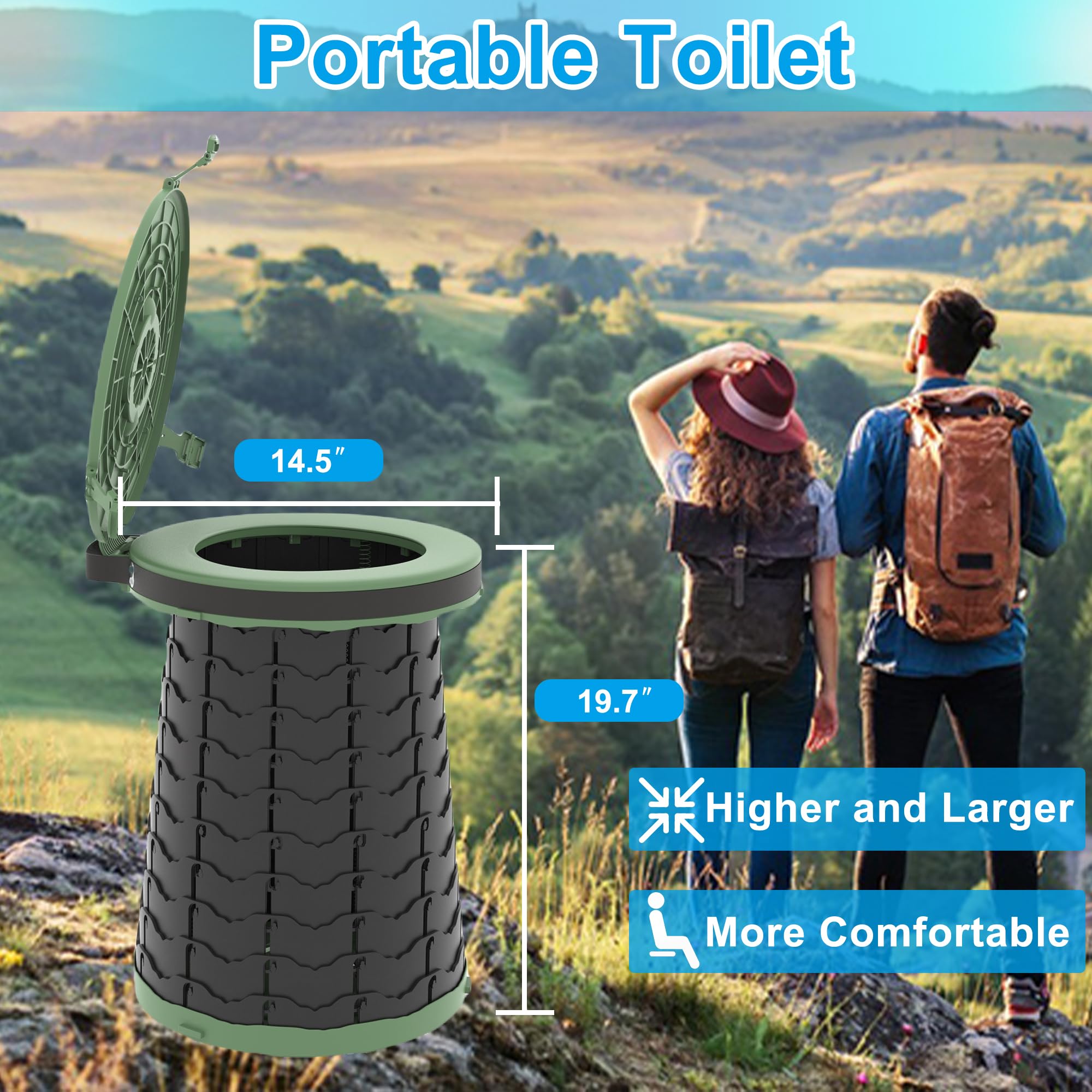 ALEVMOOM XXL portable toilet non-slip pads enhance stability on varied surfaces