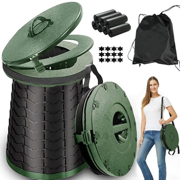 ALEVMOOM XXL portable toilet folds compact for easy packing on camping trips