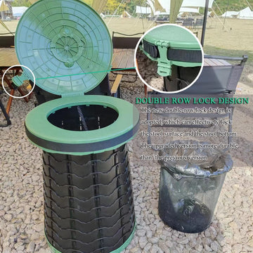 ALEVMOOM XXL portable toilet comes with storage bag and accessories