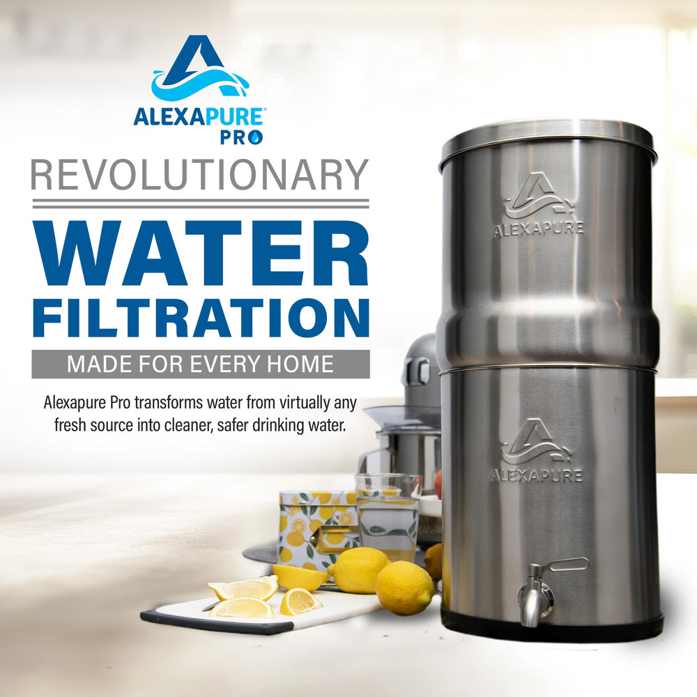 Alexapure Pro stainless steel lower chamber ready for water storage and filtration