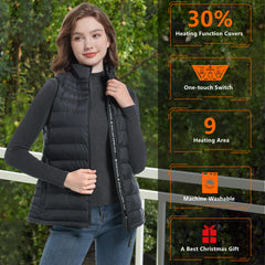 A ALFRESCOOL alfrescool heated vest back view shows full torso warmth outdoors.