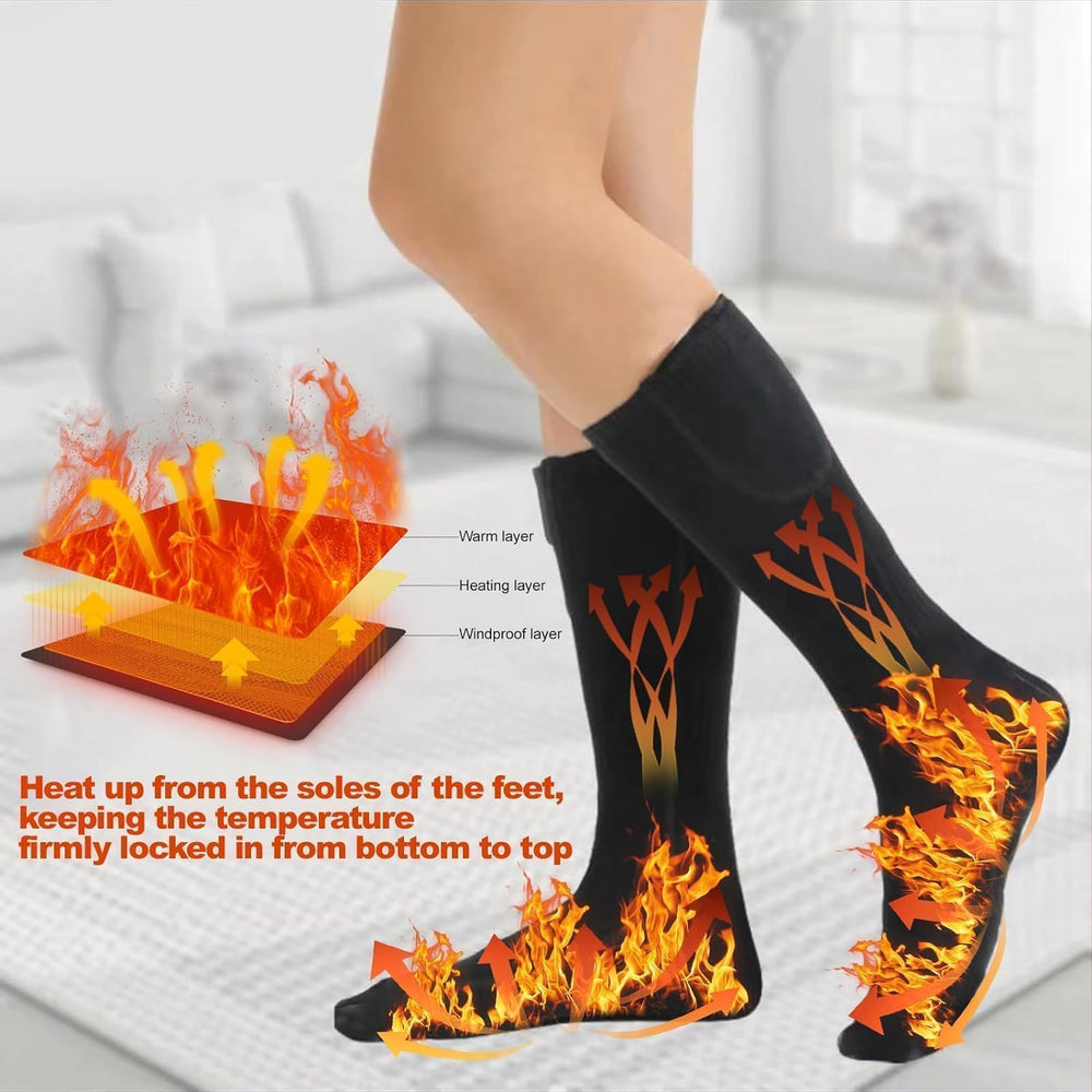ALITERCY heated socks batteries highlight long-lasting power for extended wear.