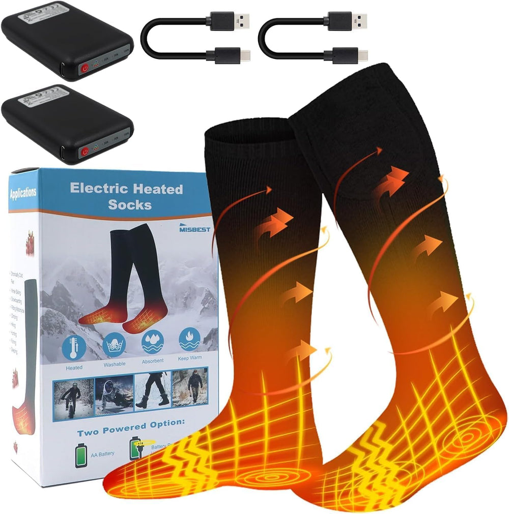 ALITERCY electric heated socks packaging shows ready gift warmth for cold seasons.