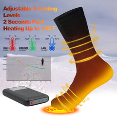 ALITERCY heated socks worn on foot delivering consistent warmth during cold days
