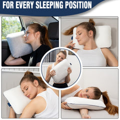 Alkamto memory foam core contours to head and neck for supportive travel.