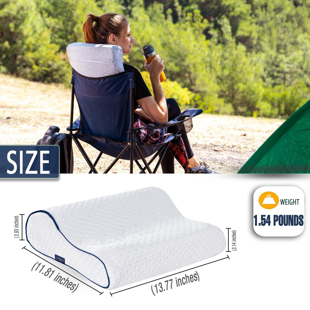 Alkamto memory foam contour pillow highlights supportive shape