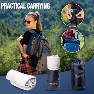 Alkamto pillow dimensions 15.7 x 9.85 inches fit compact travel setups.