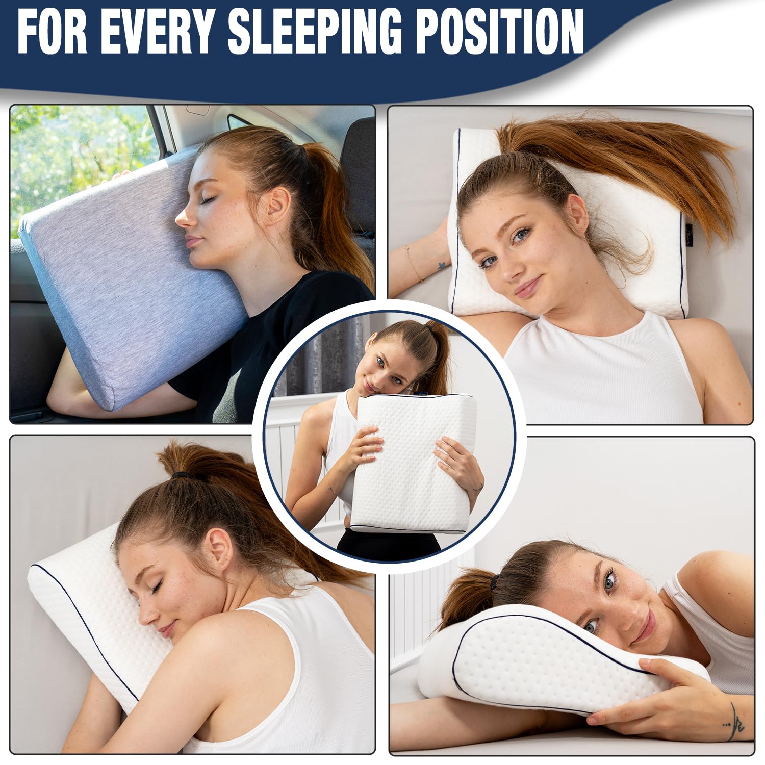 Alkamto travel pillow in compact case illustrating space-saving design