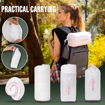 alkamto travel pillow self-inflatable feature for quick setup